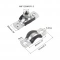 Uxcell 15-19mm Rigid Pipe Strap Clamps Carbon Steel Bracket Tube Clip M8 M10 Nut Size For Water 12 Pcs