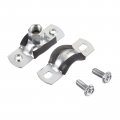 Uxcell 15-19mm Rigid Pipe Strap Clamps Carbon Steel Bracket Tube Clip M8 M10 Nut Size For Water 12 Pcs