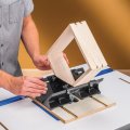 Router Table Spline Jig S And Templates For Small Boxes Frames A Sled Holds Workpiece At 450 Angle Mdf Base W Abs Box Joint Jig 