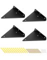 A 4 Pieces Black Floating Shelf Bracket Square With Mounting Screws 13 X 14 Cm 