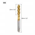 Uxcell Spiral Flute Tap M6 Thread H2 Tolerance M35 Cobalt Titanium Plating Hss
