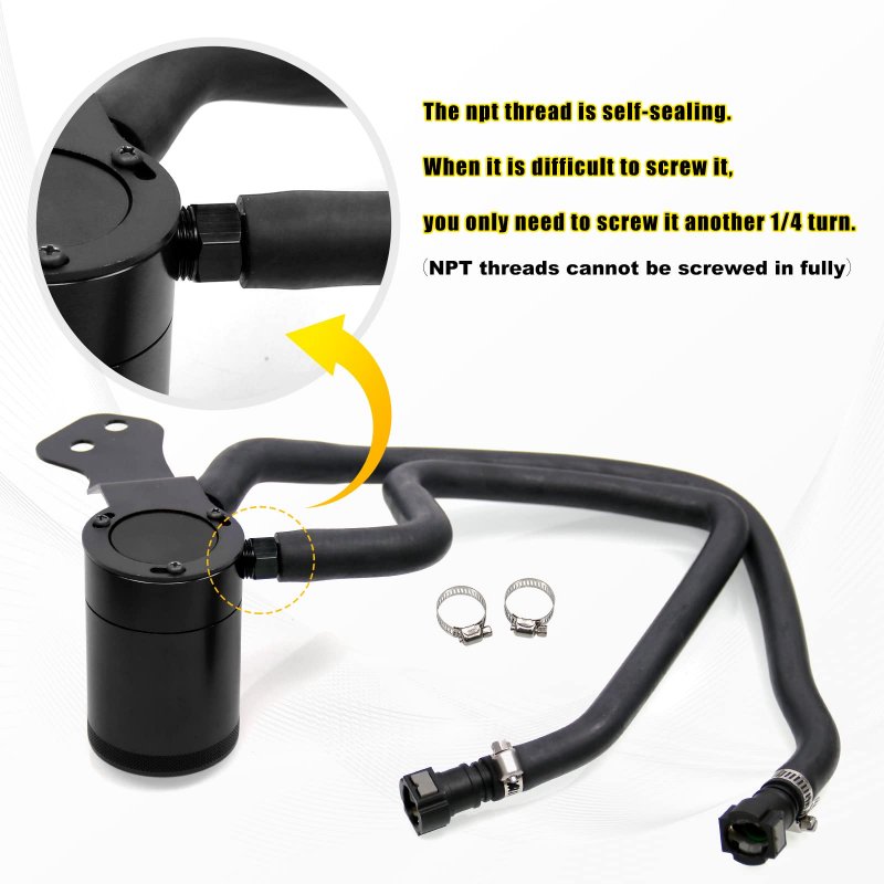 Baffled Oil Catch Can Kit Separator Reservoir Tank For 2016 2022 Chevy Camaro Ss Black 6061 Billet Aluminum 2 Port Performance