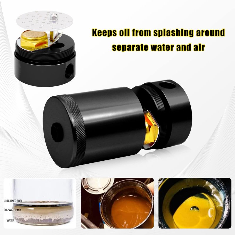 Baffled Oil Catch Can Kit Separator Reservoir Tank For 2016 2022 Chevy Camaro Ss Black 6061 Billet Aluminum 2 Port Performance