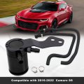 Baffled Oil Catch Can Kit Separator Reservoir Tank For 2016 2022 Chevy Camaro Ss Black 6061 Billet Aluminum 2 Port Performance