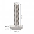 Uxcell M8x35mm T-slot Drop-in Stud Sliding Bolt Screw Carbon Steel For 40 Series Aluminum Profile 10pcs