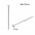 Uxcell M6x120mm Phillips Head Machine Screws Zinc Plated Cross Screw Leather Fasteners Bolts For Account Book Half Thread