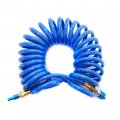 25 Ft Coiled Air Hose 3 8 In Id Polyurethane Tubing With 1 4 Npt Brass Fittings Universal Amt Coupler And T Style Automotive 