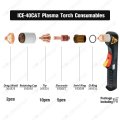 192047 Plasma Electrode 204325 Standard Tip Shield Cup For Miller Ice-40t Ice-40tm Torch Consumables Kit 17pcs