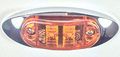 18 Long Haul 4 X1 5 Amber Led Surface Mount Clearance Marker Light With Chrome Bezel Oval Oblong -good For Trucks Trailers Etc 