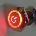E Supporta 19mm 12v 5a Power Symbol Angel Eye Halo Car Red Led Light Metal Push Button Toggle Switch Socket Plug Wire 