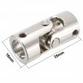 Uxcell 10mm To Inner Dia Rotatable Universal Steering Shaft U Joint Coupler L35xd16