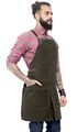 Under Ny Sky Cross-back Leather Straps Cargo Apron Heavy-duty Green Waxed Canvas Split-leg 
