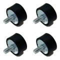 4 Rubber Floorboard Footwell Mounts 1 4-20 Course Bolt For Polaris Atv 