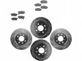 Front And Rear Ceramic Brake Pad Cross Drilled Slotted Rotor Kit G-coated Compatible With 1994-2001 Acura Integra 