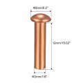 Uxcell 50 Pcs 1 8inch X 15 32inch Round Head Copper Solid Rivets Fasteners