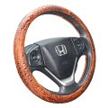 Universal Car Steering Wheel Cover 15 In Antislip Leather Protector Flower Grain Brown Fits Standard Wheels 14 5 To 