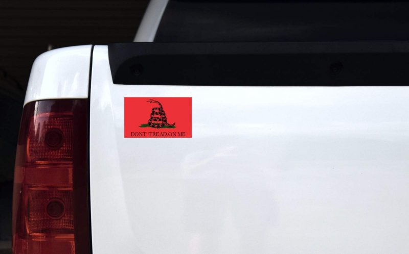 Stickertalk Gadsden Flag Vinyl Sticker 5 Inches By 3