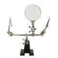 Neiko 01902 Adjustable Helping Hand With Magnifying Glass Soldering Station Stand Dual Alligator Clips And A Heavy Base Pack Of 