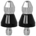 Sewer Cleaning Tool High-pressure Nozzle 2x Jetter Kit For Pressure Washer Stainless Steel 1 Front Jet And 6 Rear Jets With 4 