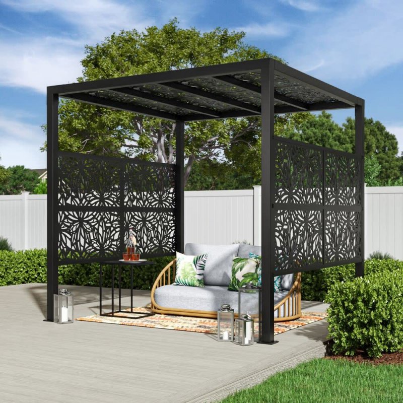 Barrette Outdoor Living 73055262 2 X 4 Ft Freesia Black Decorative Screen Panel