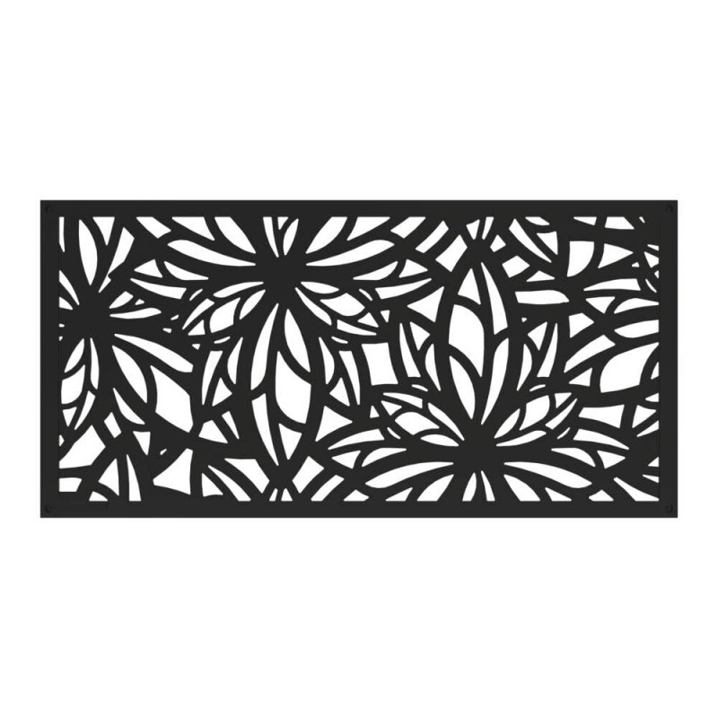 Barrette Outdoor Living 73055262 2 X 4 Ft Freesia Black Decorative Screen Panel