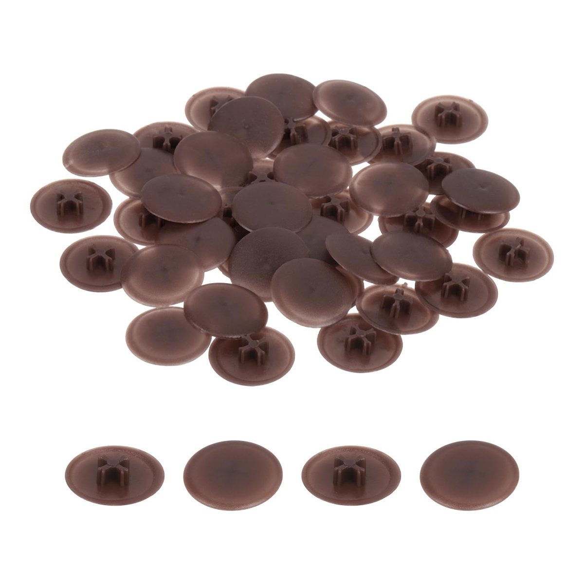 40pcs Screw Cap Covers 17mm Waterproof Plastic Decorative Caps For Phillips Cam Lock Nuts Self-tapping Screws Light Coffee