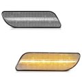 Full Led Front Side Marker Lights For 1998-2004 Mercedes Slk230 Slk320 Slk32 1998-2003 Clk320 Clk430 Clk55 Chrome Housing Clear 