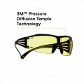3m Securefit 400 Series Safety Glasses Sf403xsgaf-yel Yellow Black Amber Scotchgard Anti-fog Anti-scratch Lens