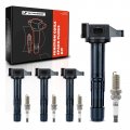 A-premium Set Of 4 Ignition Coil Pack And Iridium Spark Plugs Compatible With Honda Accord 2013-2017 Cr-v Crv 2015-2019 Acura