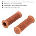 Motorcycle Handlebar Grips 2pcs 22mm Universal Vintage Throttle Handle Ends Yellow Brown