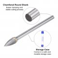Uxcell Carbide Burrs Rotary Files Single Cut Tree With Pointed Nose Tungsten Tip 10mm Cutting Head 6mm Shank 100mm 4-inch