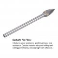 Uxcell Carbide Burrs Rotary Files Single Cut Tree With Pointed Nose Tungsten Tip 10mm Cutting Head 6mm Shank 100mm 4-inch