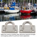 2pcs Boat Square Pad Eye Stainless Steel Marine Hardware Hooks Firm Durable Ss For Yacht 50 60mmi 2304si