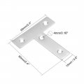 Uxcell Flat T Shape Repair Mending Plate 60mmx60mm Stainless Steel Joining Bracket Support Brace Pack Of 5