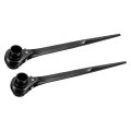 19 X 21mm Hexagon Scaffold Podger Ratchet Spanner Ratcheting Socket Wrench Tool Black 2pcs 