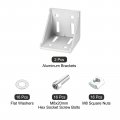 Uxcell 2set Inside Corner Bracket Gusset Kits 78x78x79mm 8080 Angle Connector For European Series Aluminum Profile Silver 16 X