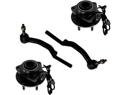 Wheel Hub Assembly And Tie Rod End 4 Piece Set For 2002-2009 Chevy Trailblazer