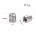 Uxcell 50pcs M3x4mm Internal Hex Socket Set Grub Screws Flat Point 304 Stainless Steel Screw