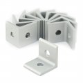 8020 4108 10 Series Aluminum Lite 2 Hole Inside Corner Bracket 90 Degree Angle For T Slot Extruded Extrusion 80 20 25 Clear 