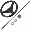 Caltric Steering Wheel And Shaft With Gear For John Deere La120 La135 La145 La155 L100 L105 