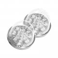2pcs Dual Revolution Red Turn Signal And Marker To Blue Auxiliary 17 Led Watermelon Lights Clear Lens Stainless Steel Bezel For 