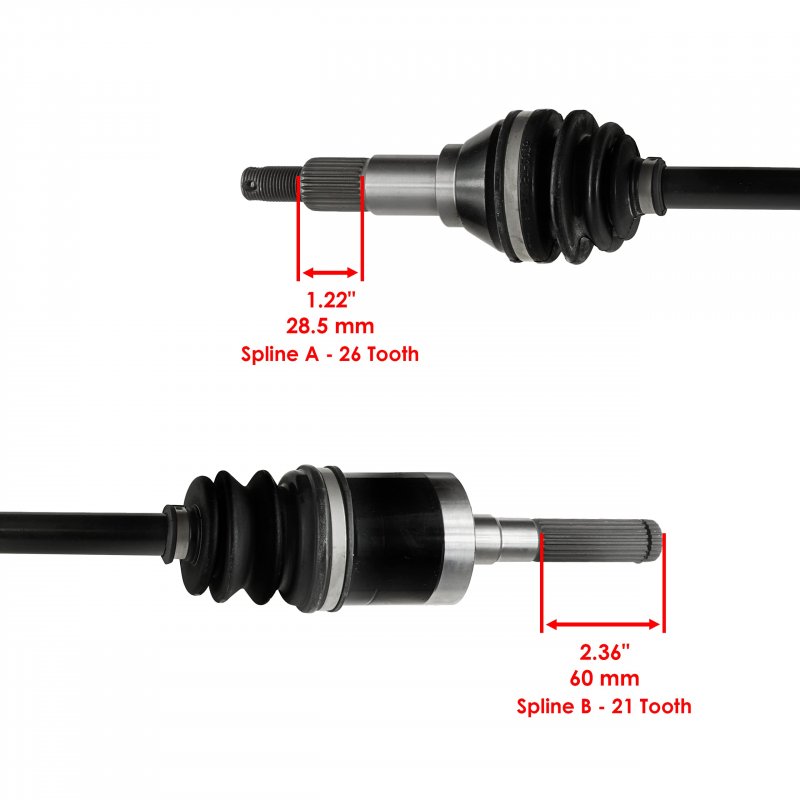 Front Left And Right Cv Joint Axles For Can-am Maverick 1000r Max 2013 To 2018 Part Numbers 705401873 705401235 705401874