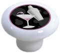 Set Of 2 Martini And Shaker Ceramic Cabinet Drawer Pulls Knobs 