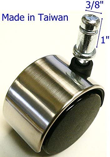Oajen 2 50mm Brushed Chrome Caster Pack Of 5 3 8 X 1 Grip Ring Stem