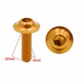Uxcell 40pcs Gold Tone Aluminum Alloy Motorcycle Hex Socket Head Bolts Screws M6 X 20