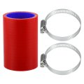 1 Set 40mm 57 Id 76mm 2 99 Length 0 Degree Red Blue Car Silicone Hose With Clamps Coolant Universal 