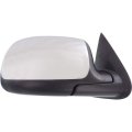 Passenger Side Door Mirror For Chevy Silverado 1500 1999 To 2006 Manual Non Heated Chrome With Black Cover Replacement 25876715