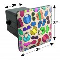Colorful Fun Summer Beach Pattern Tow Trailer Hitch Cover Plug Insert