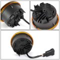 Pair Amber Lens Led Front Bumper Turn Signal Light Lamps Compatible With 07-18 Jeep Wrangler Jk