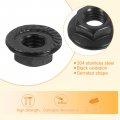 Uxcell M5x0 8mm Serrated Flange Hex Lock Nuts 25pcs 304 Stainless Steel Non-slip Metric Hexagon Nut Full Thread Bright Finish
